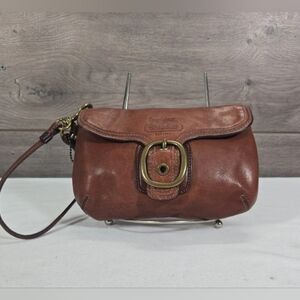 Vintage Coach Whiskey Tattersall Bleeker Wristlet Wallet Clutch Purse